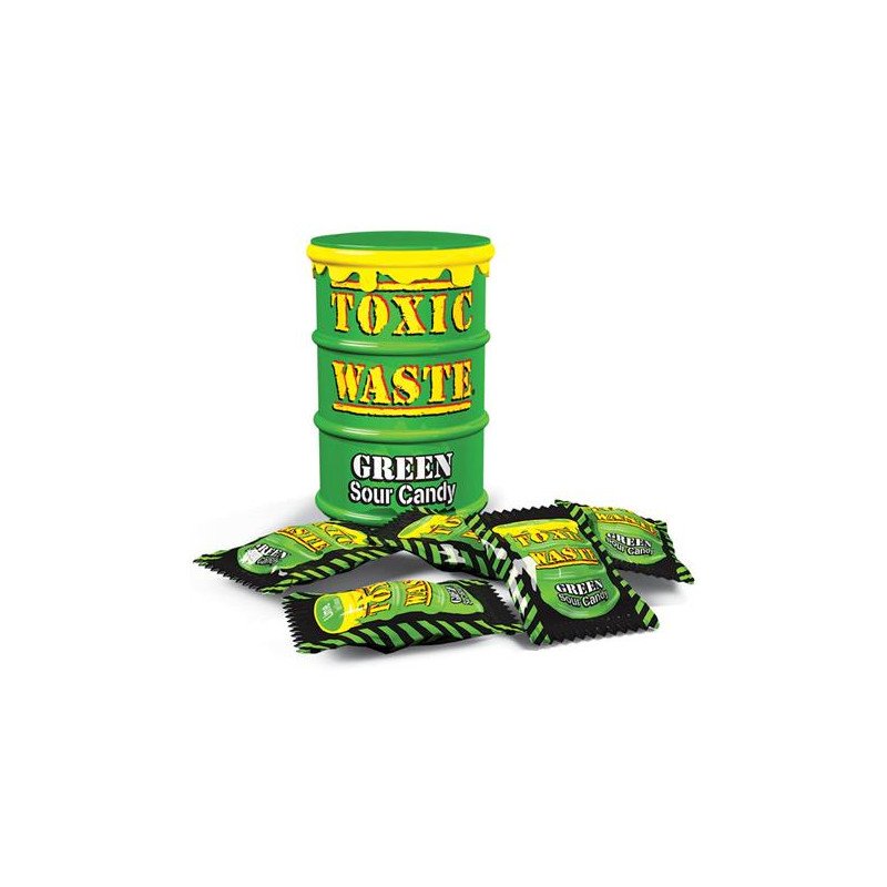 Candy sour|Toxic Waste|lollipops Toxic Waste Green Drum 42g