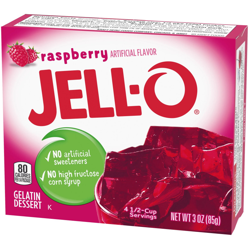 Catalogue||Dessert gelatin JELL-O with raspberry flavor