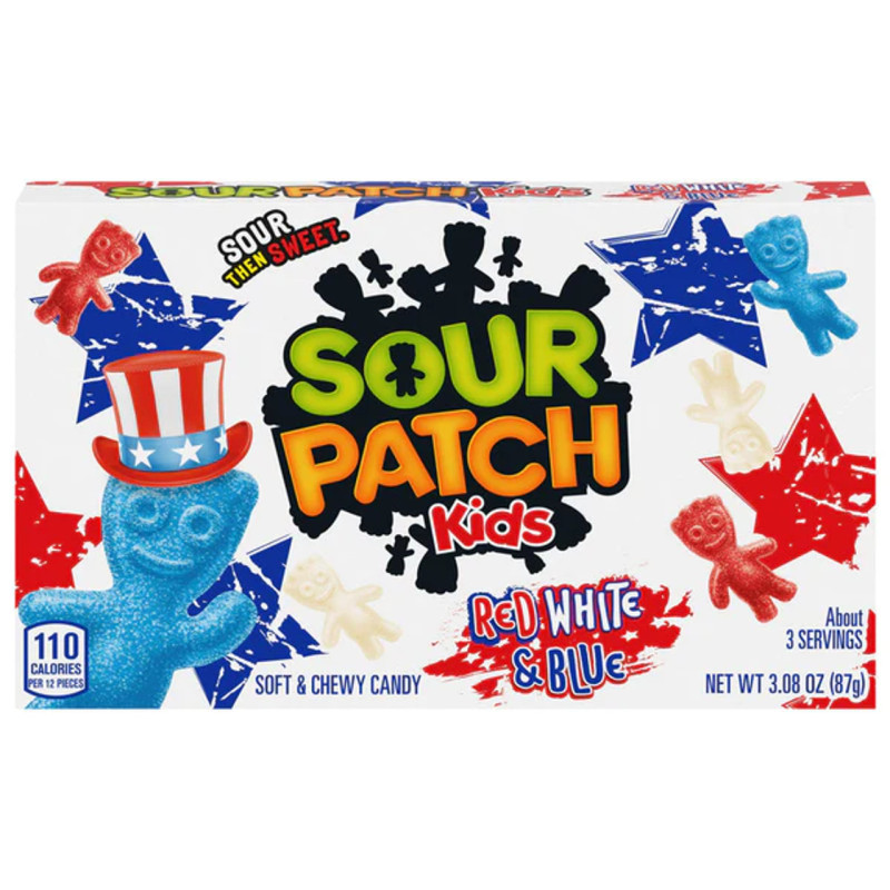 Želej. k. Sour Patch Kids Sarkans,balts un zils 87g