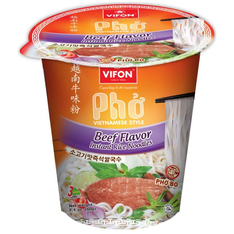 Ātri pag. nūdeles VIFON Cup Pho liellopa g. 60g