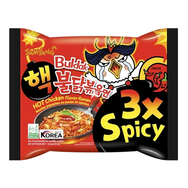 Ātri pagatavojamās nūdeles Hot Chicken 3x spicy 140g