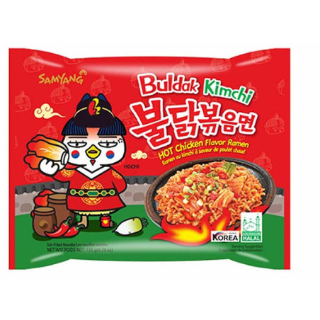 Ātri pagatavojamās nūdeles Hot Chicken Kimchi 135g