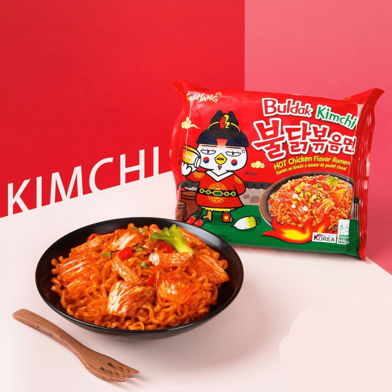 Ātri pagatavojamās nūdeles Hot Chicken Kimchi 135g