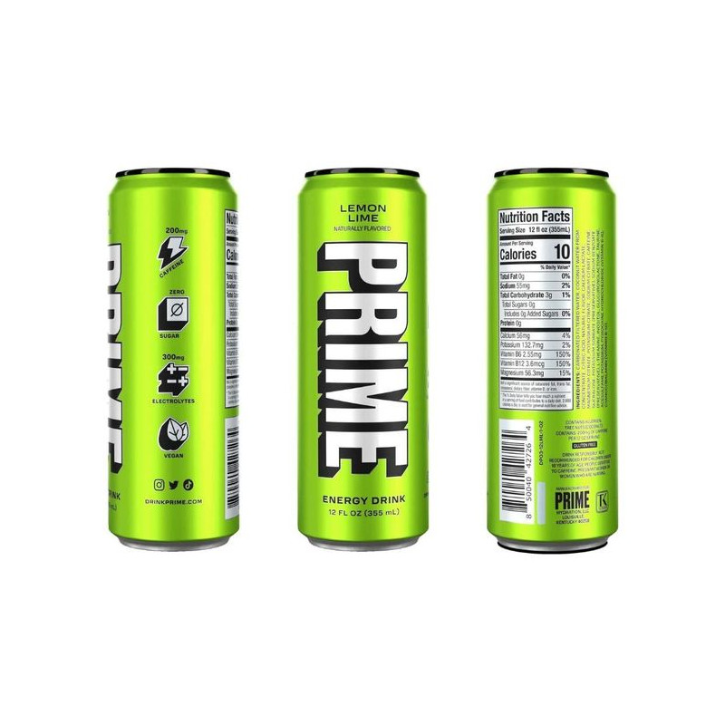 Enerģijas dzēr. Prime citronu-laima 355ml