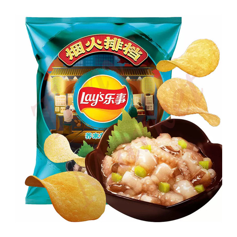 Chips||Potato chips Lay's with mustard and octopus 70g