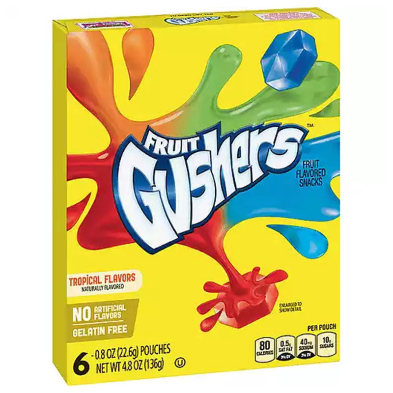 Konfektes Fruit Gushers tropisko augļu g. 136g