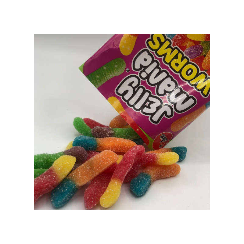 Sveramās želejkonfektes Jelly Mania Sugared Sour Worms 1kg