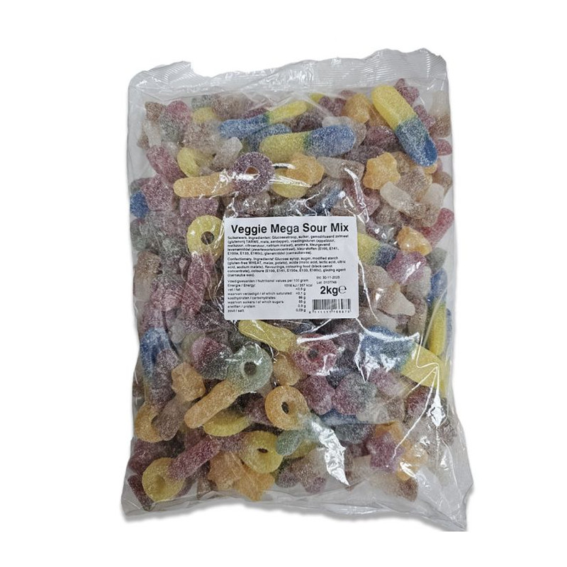 Sveramās Želejkonfektes Matthijs Veggie Mega Sour Mix 2kg