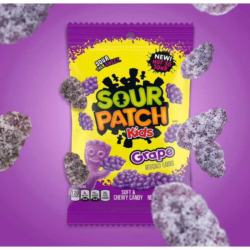 Jelly candies||Jelly candies Sour Patch Kids with grapes 101g