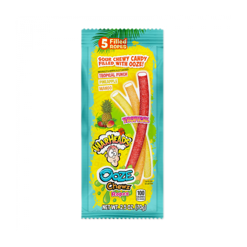 Jelly candies Warheads Ooze Tropical Ropes 70g.