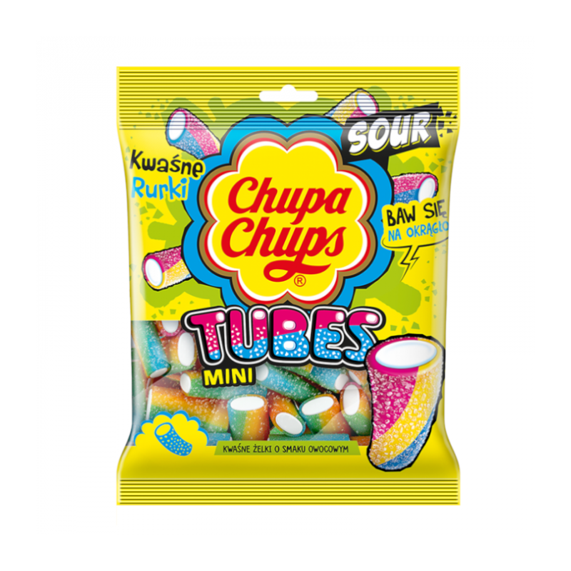 Želejkonfekte Chupa Chups Sour Tubes 90g