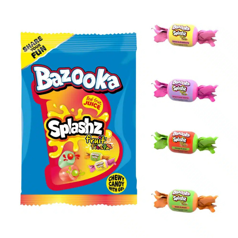 Konfektes Bazooka Splashz Fruity 120g