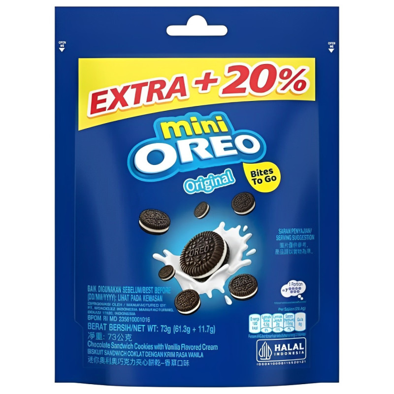 Cepumi Oreo Mini vaniļas 73g