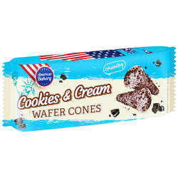 Home|American Bakery|American Bakery Wafer Cones Cookies&Cream 112g