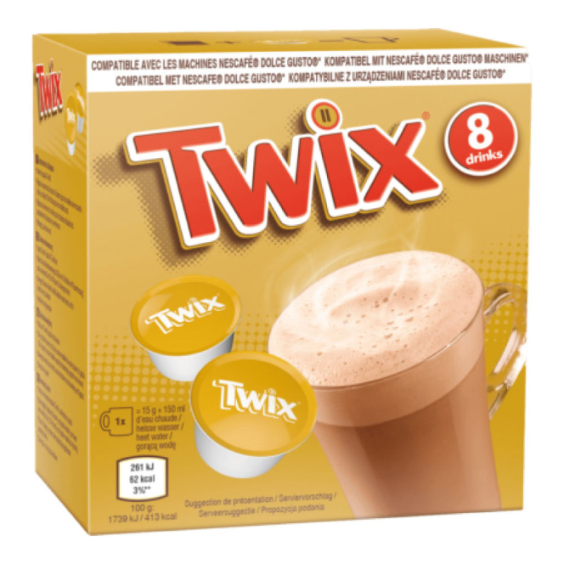 Karstās šokolādes kapsulas Twix 8x15g