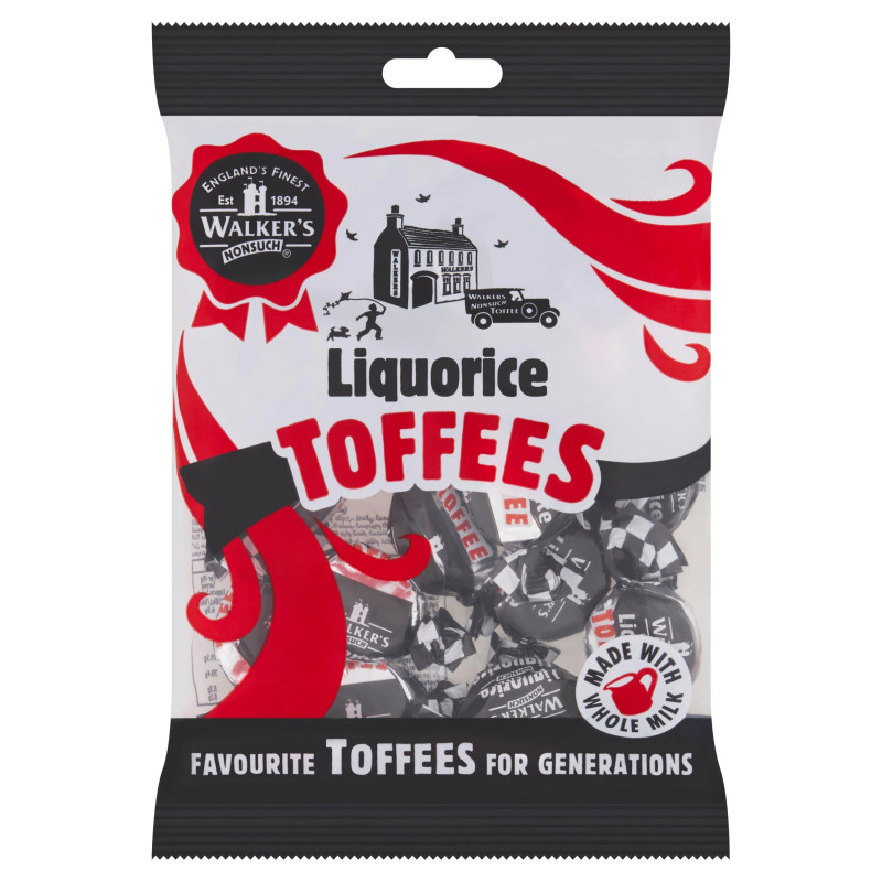 Lakricas konfektes Walkers Liquorice Toffees 150 gr