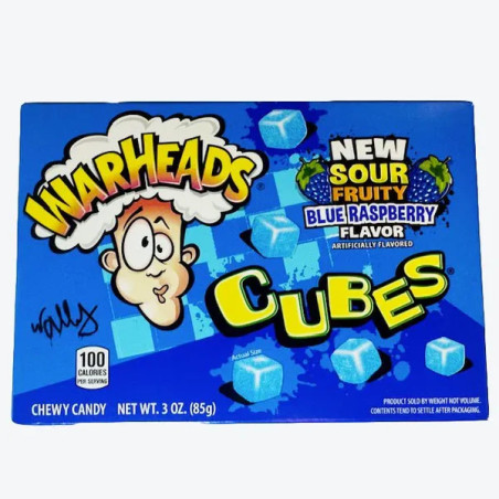 Želejkonfektes Warheads Blue Raspberry Cubes 85g