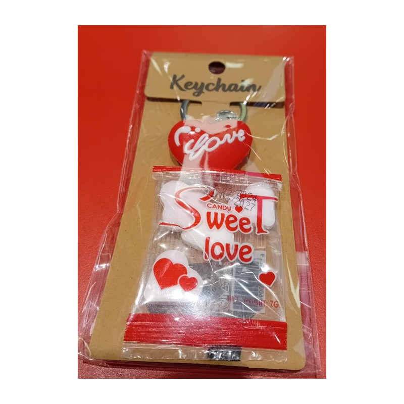 Konfektes I Love You ar atslēgu piekariņu 8g