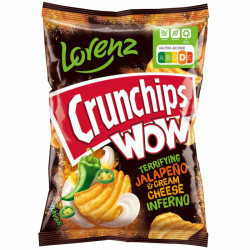 Home|Lorenz|Kartupeļu čipsi Lorenz WOW ar halapenjo un krēmsiera g. 110g
