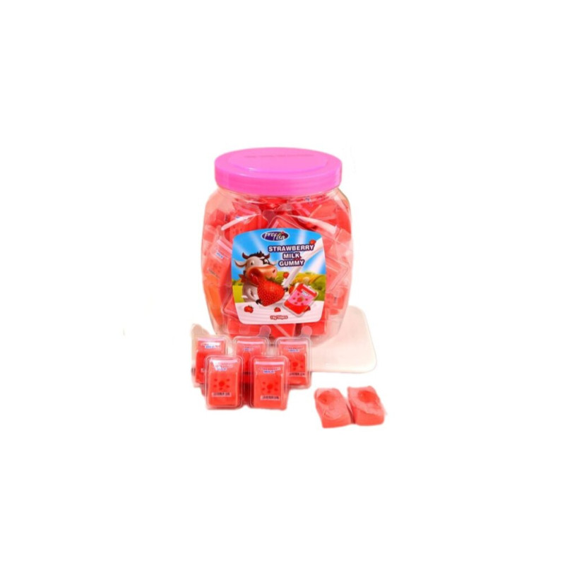 Želejkonfektes Strawberry Milk Gummy 18g