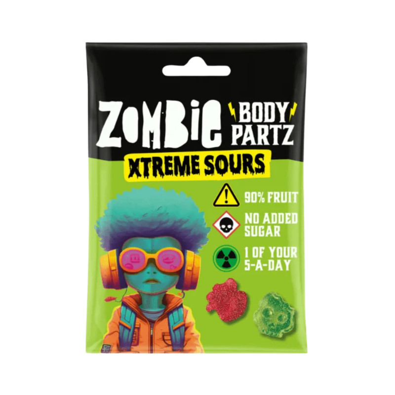 Želejkonfektes Zombie Body Partz Xtreme Sours 35g