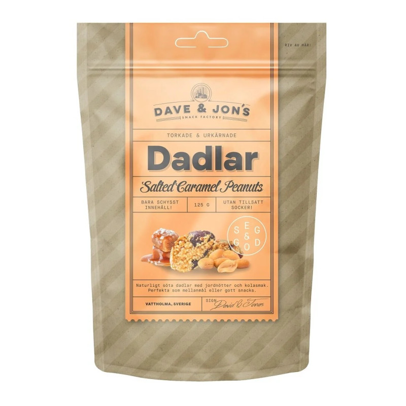 Saldā uzkoda Dave & Jon's ar Salted Caramel Peanuts 125g