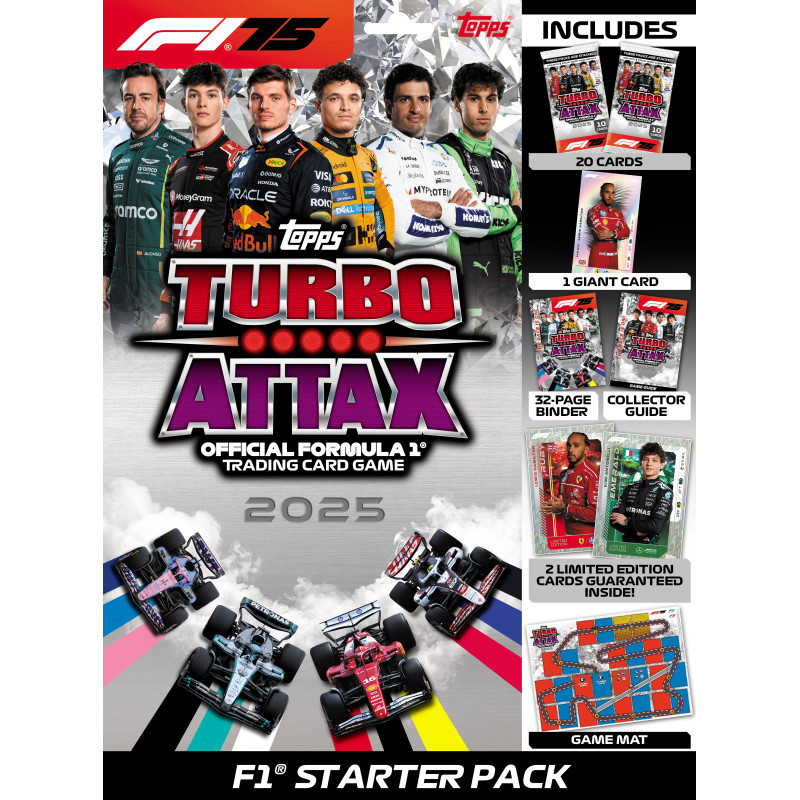 Kolekc. kārtis F1 Turbo Attax 2025 sākuma komplekts