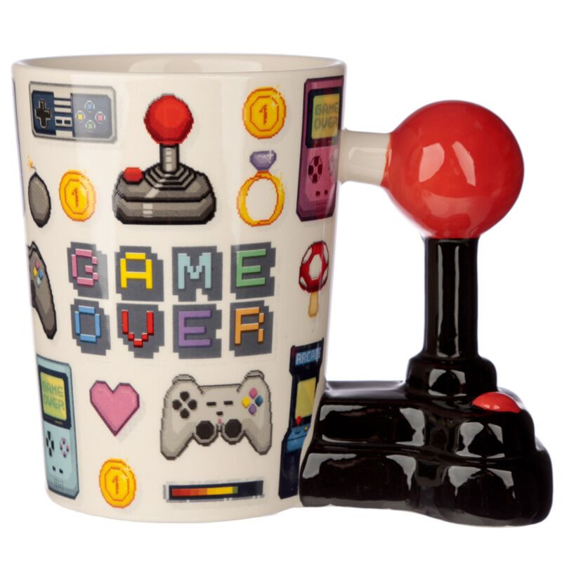 Krūze Game Over Joystick with Pixel Decal Ceramic