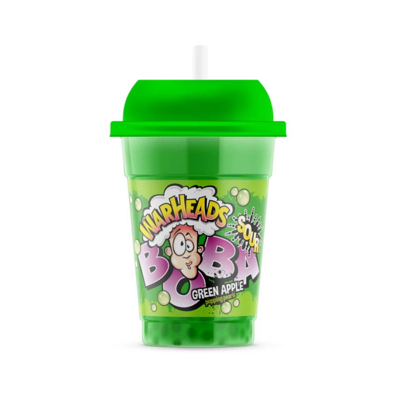 Dzēriens Burbuļtēja Warheads BOBA Sour green apple 400ml