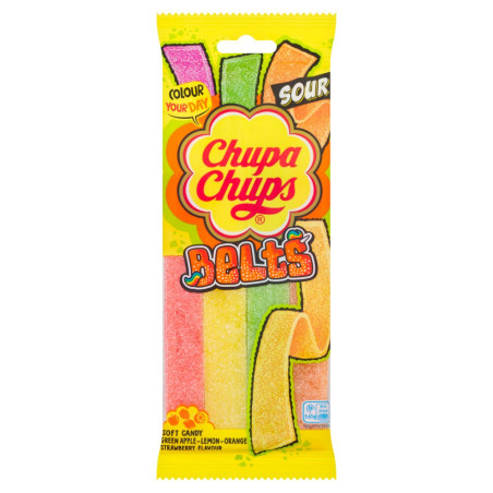 Želejkonfektes Chupa Chups Sour Belts Mixed 90g